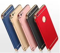 

3 In 1 Ultra Thin and Slim Hard Case Coated Non Slip Matte Surface with Electroplate Frame Back Cover for iPhone 7
