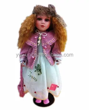 2014 Best Seller Long Hair Pretty Girl Porcelain Clown Dolls With