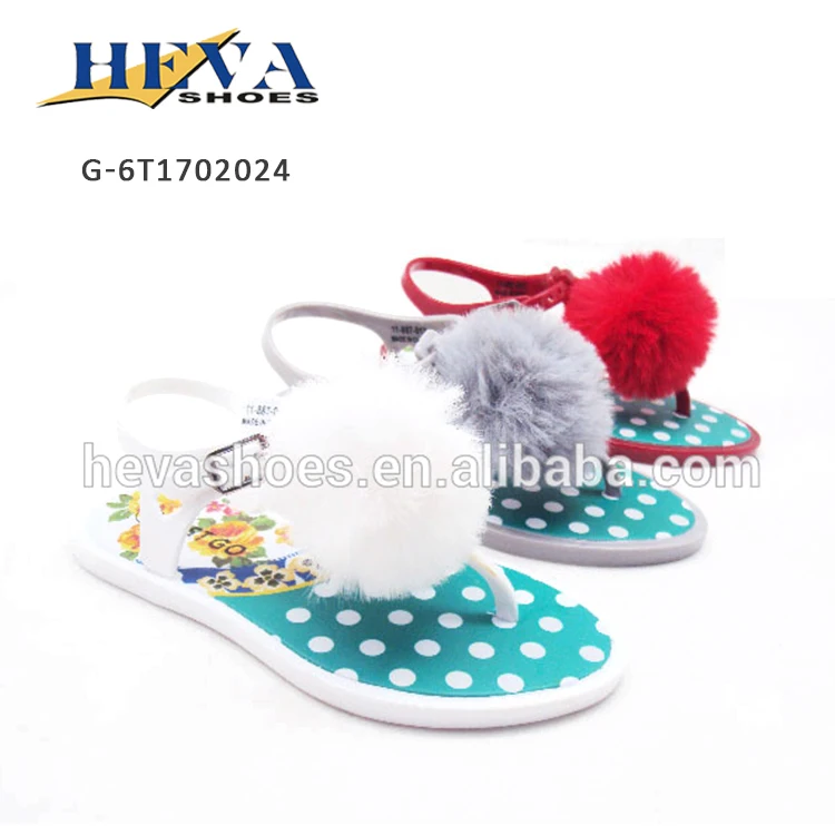 pom pom jelly sandals