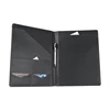 Custom classic A4 PU leather padfolio portfolio folder with notepad
