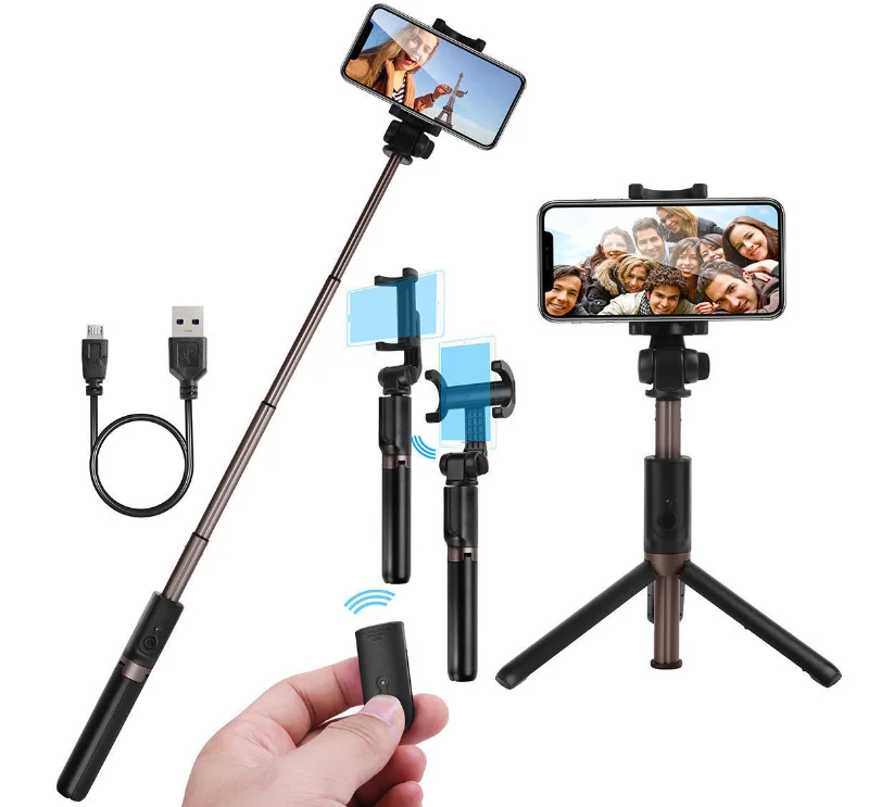 

Extendable Selfie Stick with Wireless Remote and Tripod Stand Selfie Stick for iPhone, Black/white/pink
