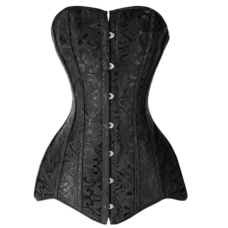 

6XL Women Plus Size Long Corsets and Bustiers Gothique Gaine Amincissante Ventre Korset Burlesque Corselet Corsage Korsett, Black,white