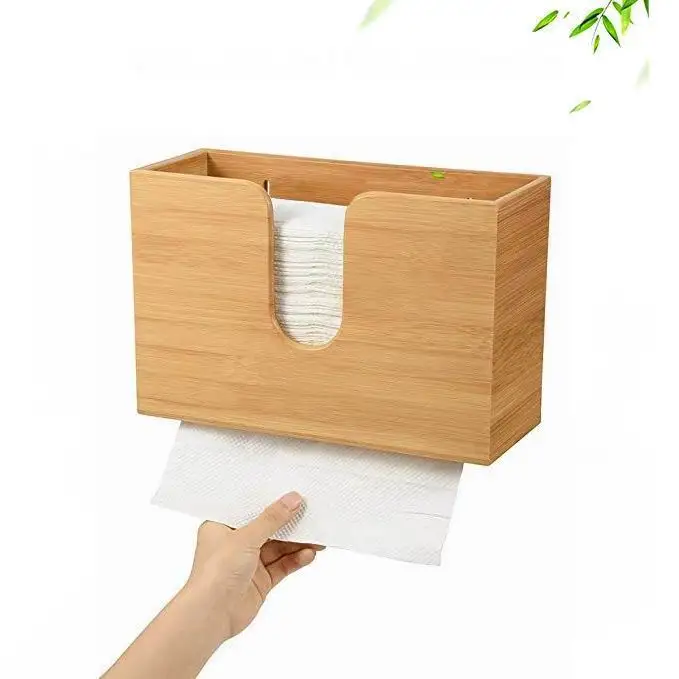 Bamboo Paper Towel Dispenser C Fold Wall Mounted Countertop