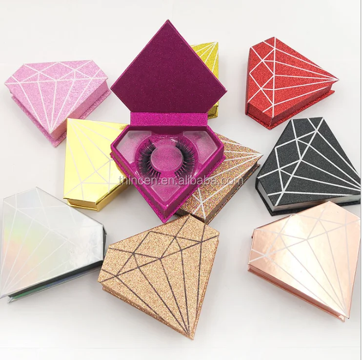 Glitter Diamond Shape Packaging Create Your Own Logo Strip Eye Lash