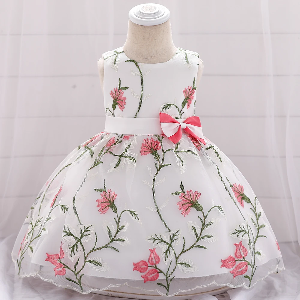 

Online Shopping Kids Clothes Baby Fancy Frocks Infant Floral Embroidered Dress L1887XZ, Blue, red, champagne