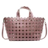 Wholesale cheap famous design latest personalized shoulder faux leather crossbody hollow channel handbags women bags