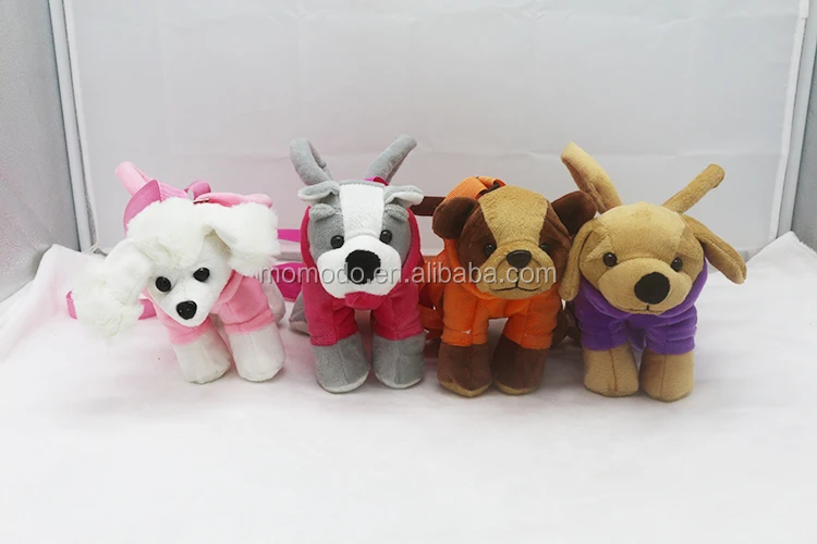 Soft Plush Dog Shaped Handbag Custom Plush Animal Bag Lady Shoulder Bag