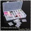 24 Grids Transparent Cosmetic Plastic Removable grids DIY Organizer Bin Makeup Storage Box