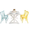 Outdoor Indoor French Garden 6 Seater Dining Set Table Antique Metal Designer Wedding Party Events Hire Dining Table Chair Set