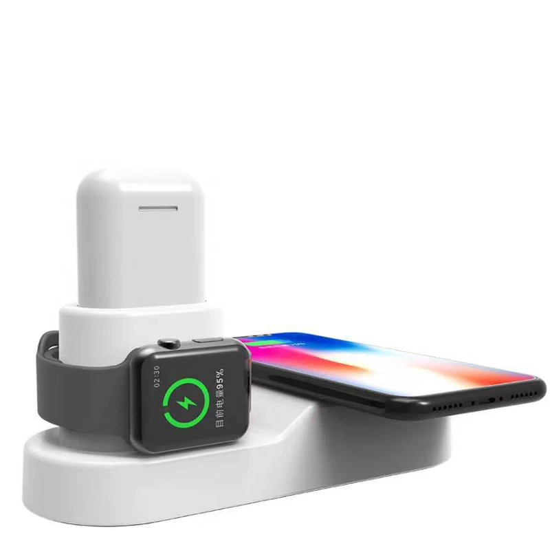 4 in1 wireless charger for smartwatch mobile phone 10W fast wireless charger stock device