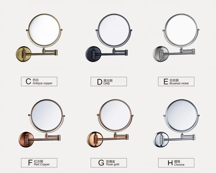 Fapully  high quality wall mounted vanity cosmetic magnifying LED Light makeup mirror