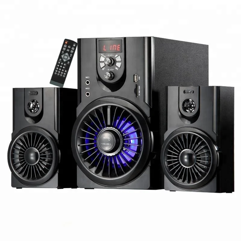 

Museeq big bass subwoofer dj system BT multimedia speaker stereo with usb/sd for home theater music radio, Black