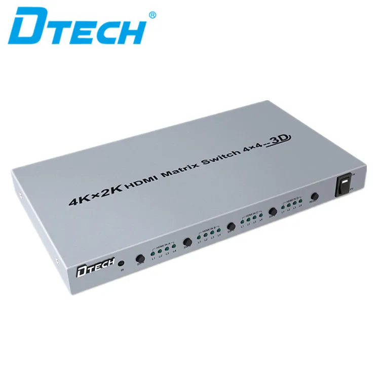 

OEM/ODM Dtech 3D 4K*2K HDMI MATRIX SWITCH 4*4, Grey