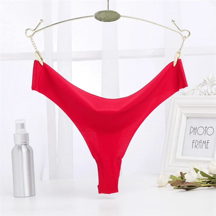 Wholesale Sexy Lady Hot Bikini Women Panties Thongs G Strings Solid Color T Back Seamless 0308