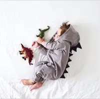 

Newborn Infant Baby Boy Girl Dinosaur Hooded Romper Jumpsuit Outfits Clothes Long Sleeve Solid Baby Rompers Casual Comfortable