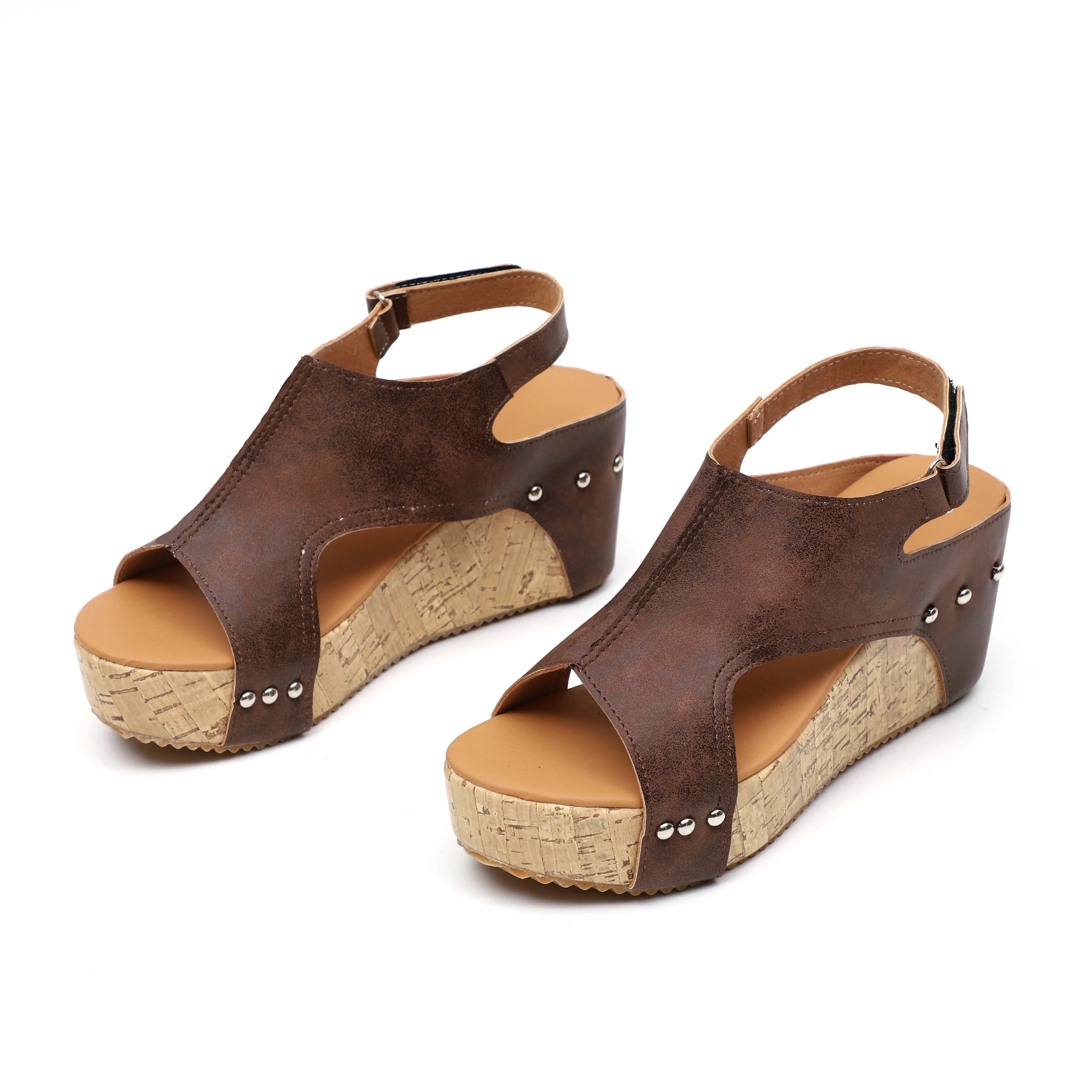 

Large size hot sale thick-soled wedge sandals for women's shoes