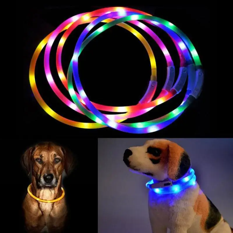 

Rechargeable Flashing Night Dog Collars USB luminous pet collar led light USB charging dog collar glowing Teddy Flash Collar