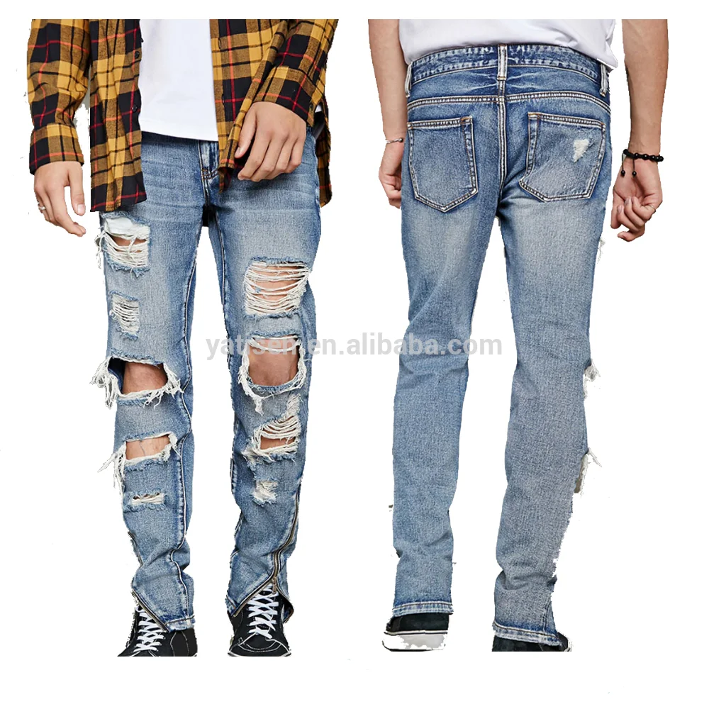 heavy ripped jeans