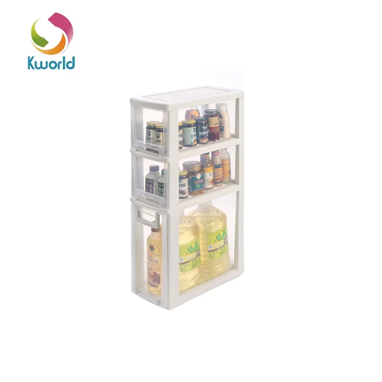 Plastic Drawer Storage Box With Wheels 3 Layers Plastic Storage
