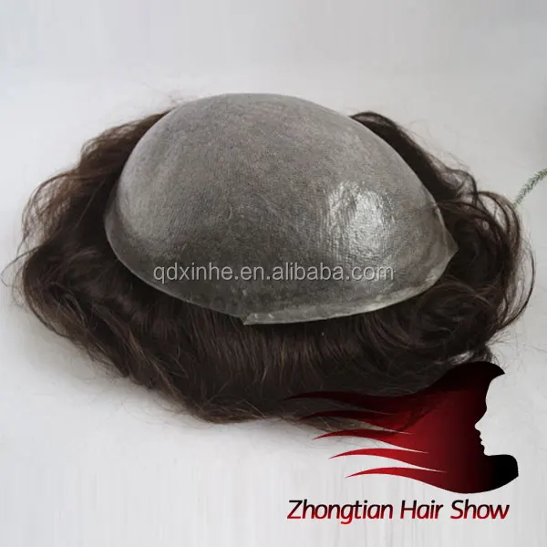 

Indian Remy Hair 8*10 Hair System Super Skin PU Men's toupee in stock, N/a
