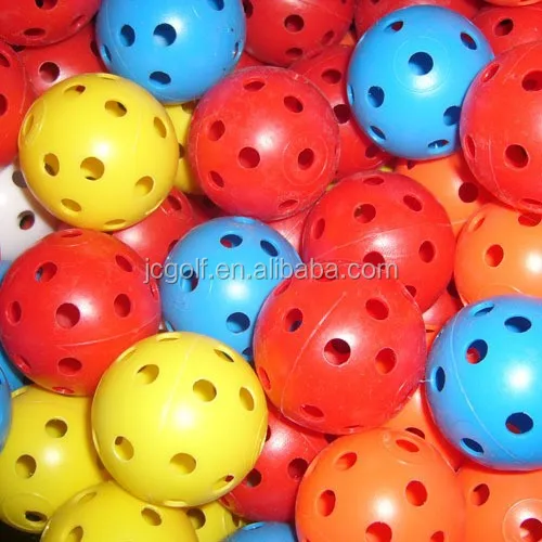 

Assorted color hollow plastic practice golf balls