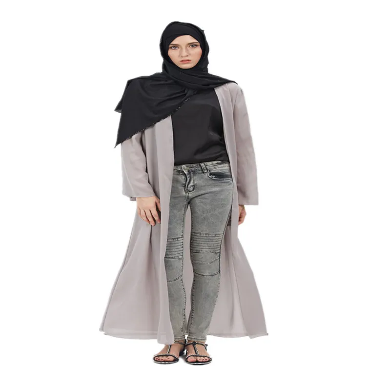 

Economic hot sale muslim jubah long sleeve dubai kimono lower price best selling front open abaya, Black,gray,apricot,green,blue,pink