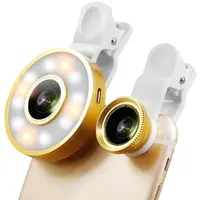 

Phone Camera Lens Kit SELFIE LED LIGHT 6 in1 Fisheye For Samsung iPhone Universal