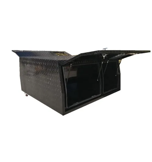 waterproof ute canopy aluminium tool box truck with aluminium dog box and jack legs