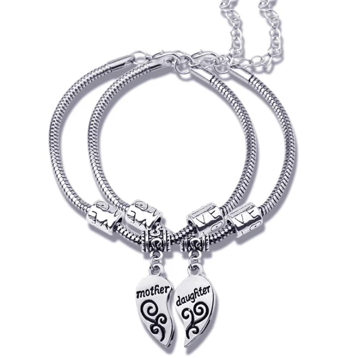 

couples letter family heart mother and daughter jewelry bracelet