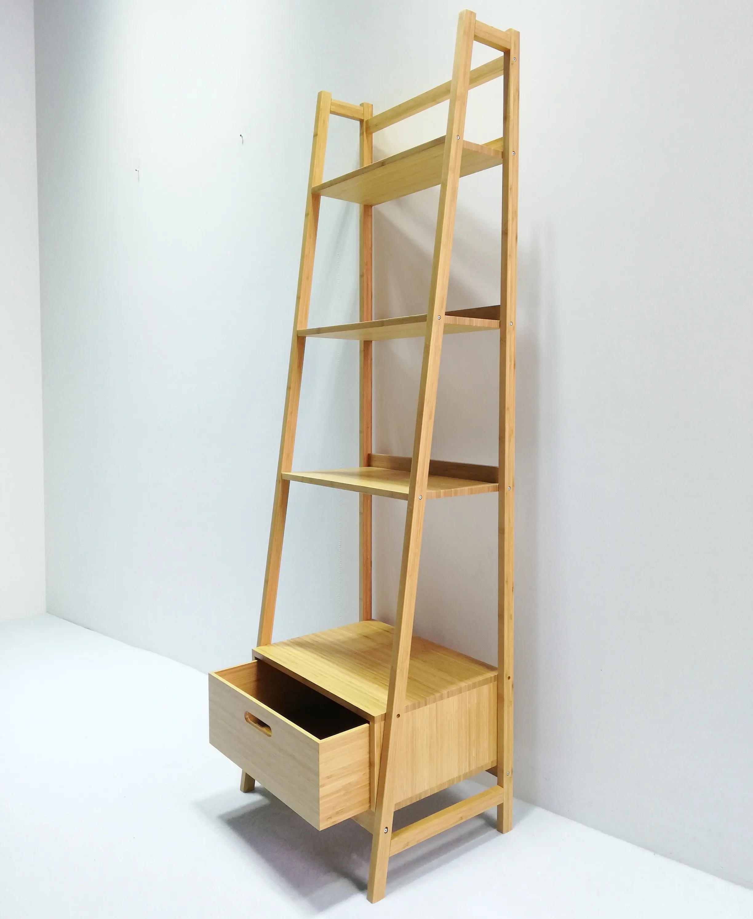 
BAMBKIN bamboo home decoration wall shelves ladder bookcase shelf bracket display rack 