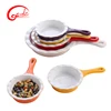 Promotional product graceful decorative ceramic bakeware set with long handle