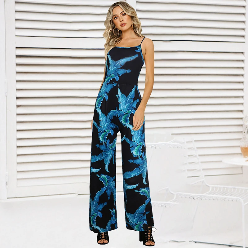 

Best Selling Spring and Summer Hot Style Women Trousers Fashion Sexy Sling Backless Loose Jumpsuits For Ladies, N/a