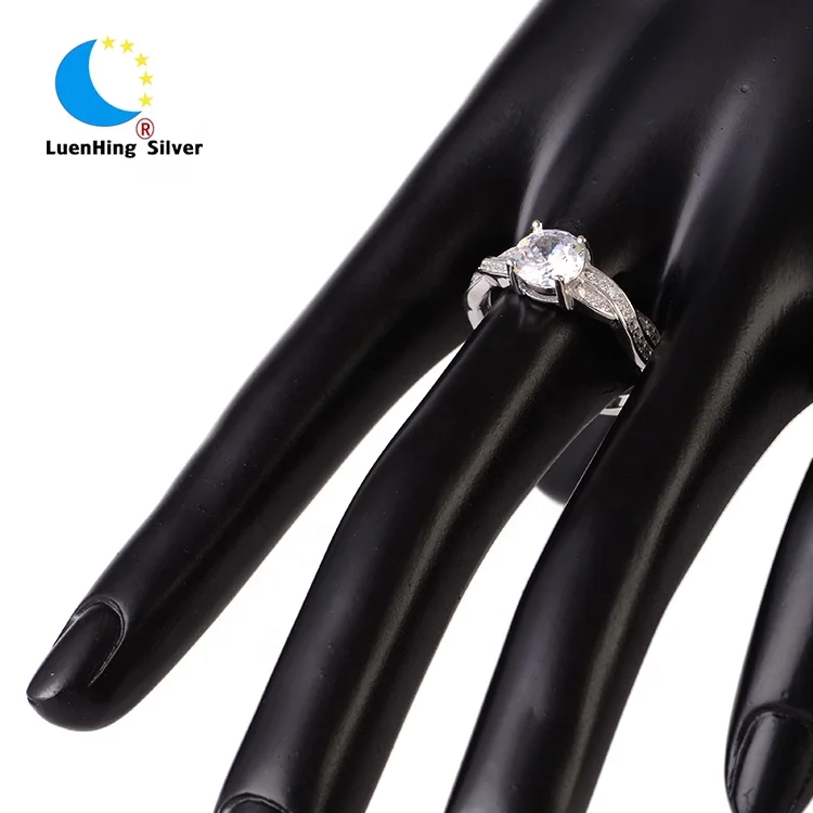 High Quality Special Design Jewelry Double Rings Silver Zircon