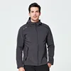 Custom Logo Printing Men Waterproof Hooded Softshell Jackets Black Outdoor Fleeced Lined Camping Coats