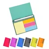 Promotional portable pocket plastic flip-open handheld small cute case white small pen 3 colors sticker memo block note holder