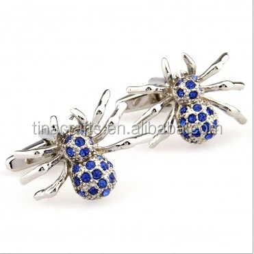 

custom Silver plated cufflinks with Spider