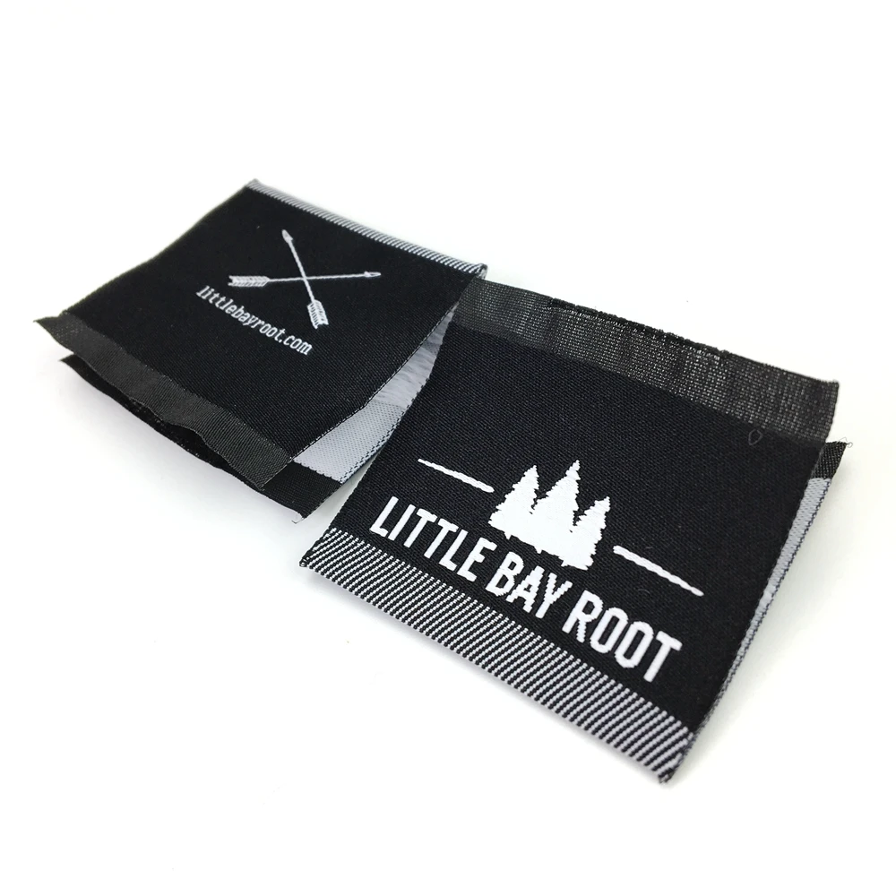 straight cut garment woven labels shirt tags labels customized woven labels
