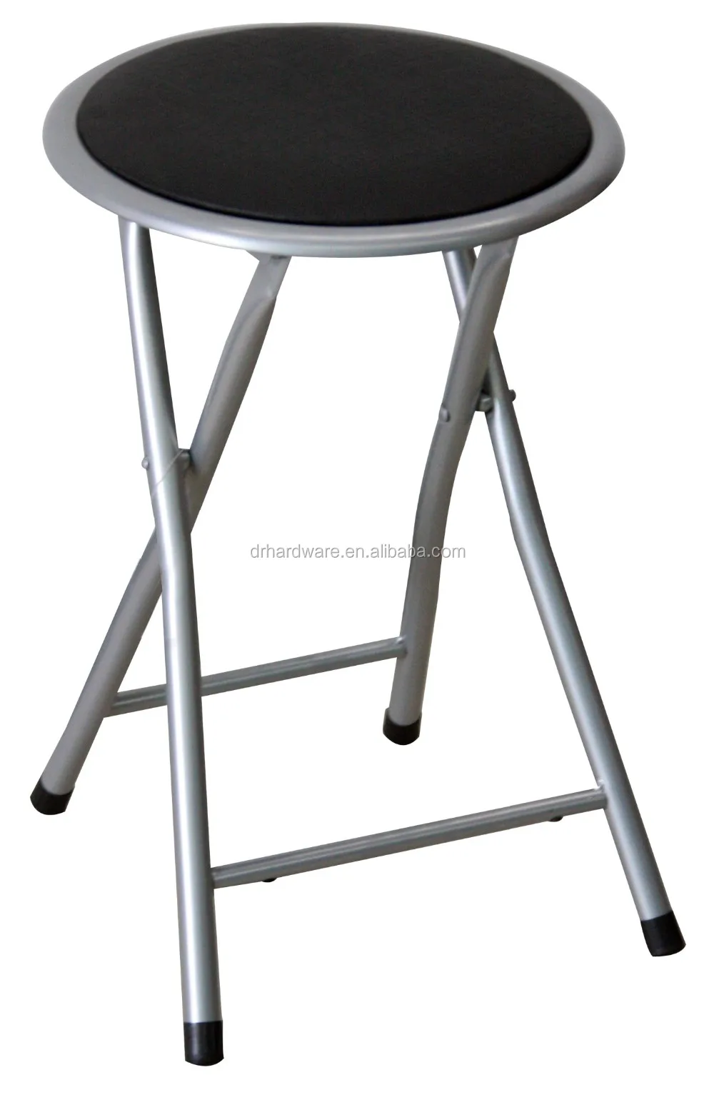 Metal Round Folding Stool With Cushion Seat Buy Round Folding Stool