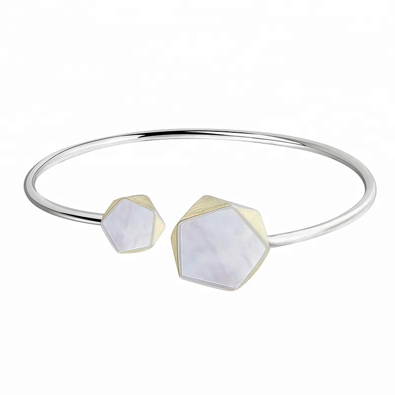 Europe Style Geometric Angles silver custom bangle