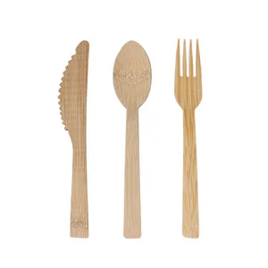 Image of Party one use bamboo cutlery set disposable knife spoon fork