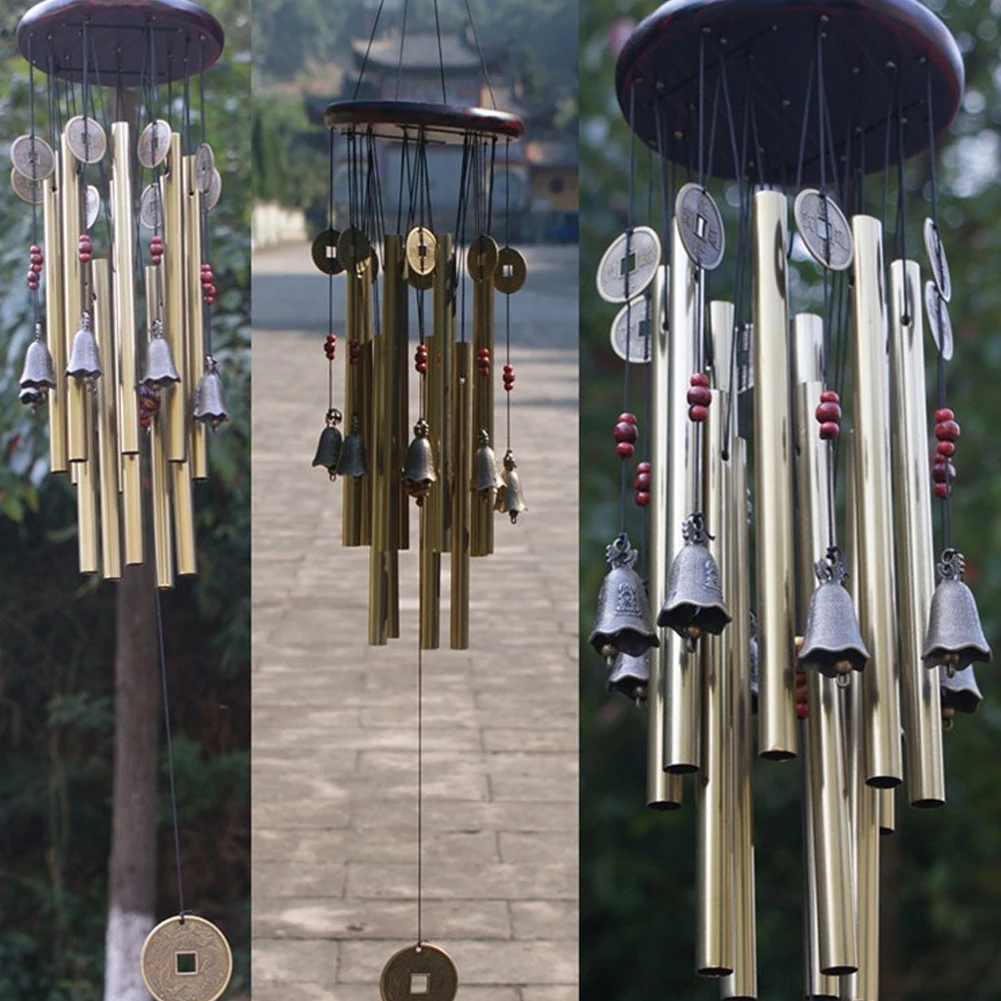 Large Muti-Tubes Windchime Chapel Bells Metal Wood Wind Chimes Door Home Decor 