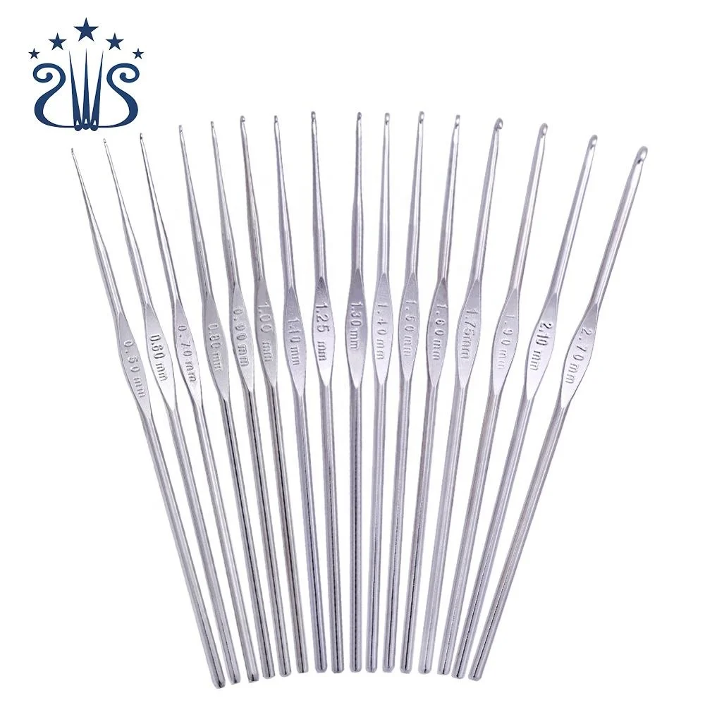 

SKC 16PCS 0.5-2.1mm Weave Craft Needle Sweater Knitting Needle Crochet Hook, As the picture