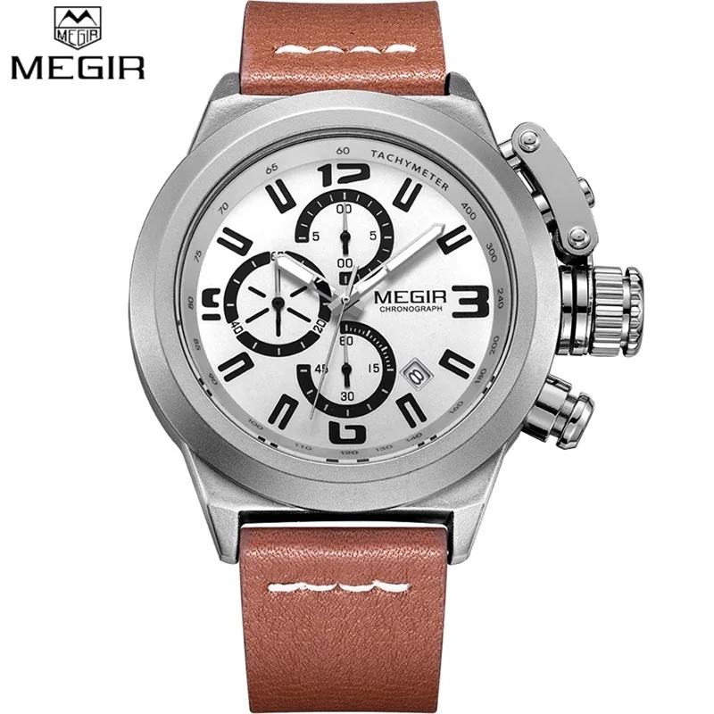 

Quartz Watch Megir 2029 Men Watches Top Brand Luxury Chronograph Megir Watches Clock Male Sports Military Hodinky Orologio Uomo