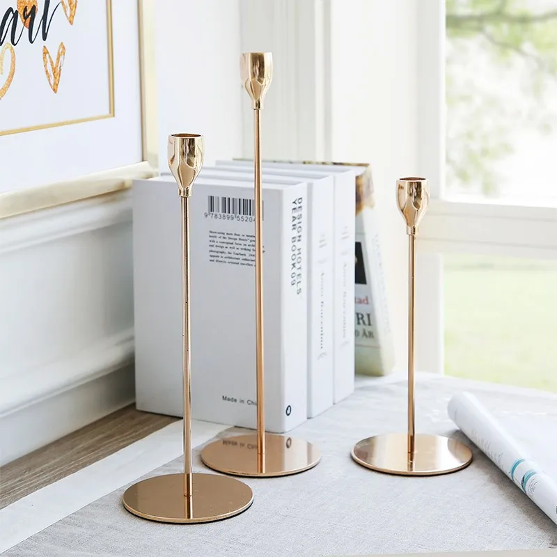 Modern Gold Long Stem Metal Candle Holder Tall Wedding Centerpiece Home Party Decoration Buy
