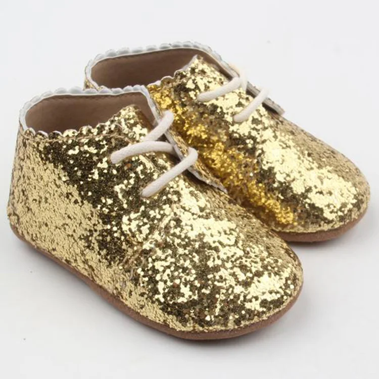 gold glitter baby shoes