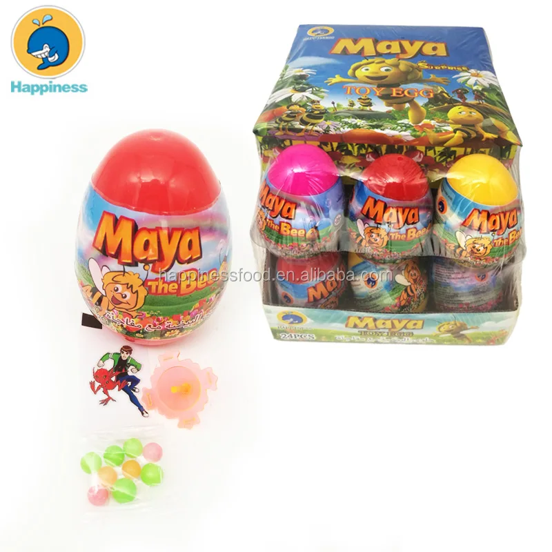 egg with candy and toy