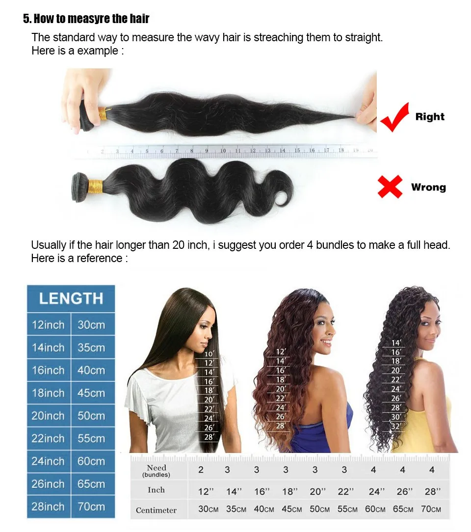请注意: 当你测量头发的长度时,头发应该拉伸到合适的位置