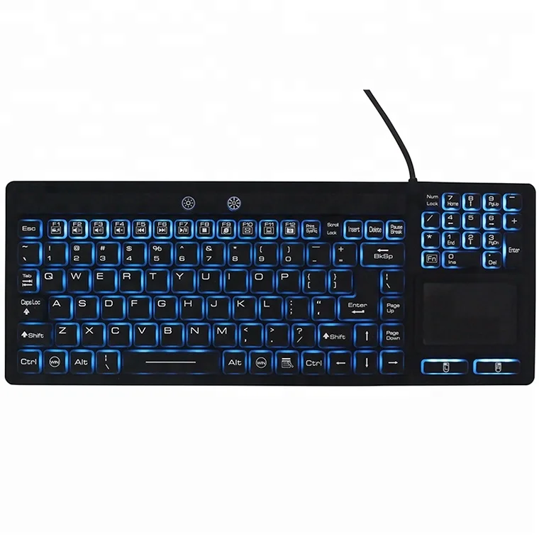 108 keys IP68 waterproof industrial silicone keyboard washable silicone keyboards
