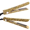 Colorful flat iron bling bling diamond crystal luxury gold hair straightener with bling