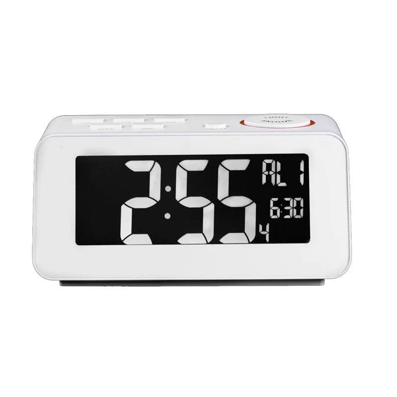 Mobile phone big screen clock USB charging Fashion design FM Radio with HD sound and Bass speaker radio clock